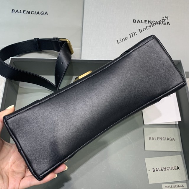 Balenciaga巴黎世家專櫃爆款大號黑色配金扣Hourglass沙漏包 fyj1817